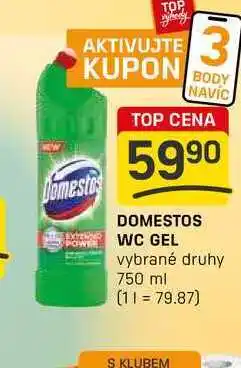 Flop DOMESTOS POWER WC GEL vybrané druhy 750 ml nabídka