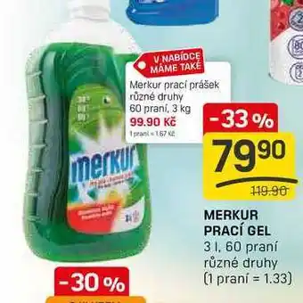 Flop MERKUR PRACÍ GEL 3l, 60 praní nabídka