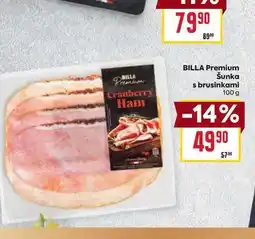 Billa BILLA Premium Šunka s brusinkami 100g nabídka