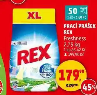 Penny Market PRACÍ PRÁŠEK REX Freshness, 2,75 kg nabídka