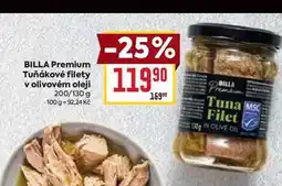 Billa BILLA Premium Tuňákové filety v olivovém oleji 200/130 g nabídka