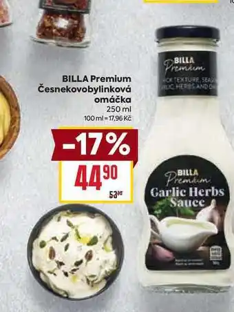 Billa BILLA Premium Česnekovobylinková omáčka 250 ml nabídka