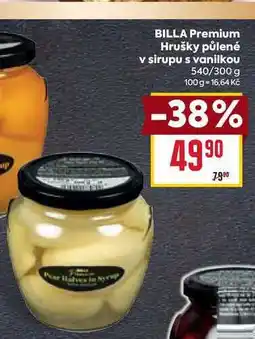 Billa BILLA Premium Hrušky půlené v sirupu s vanilkou 540/300 g nabídka