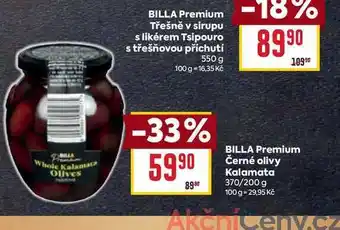 Billa BILLA Premium Černé olivy Kalamata 370/200 g nabídka