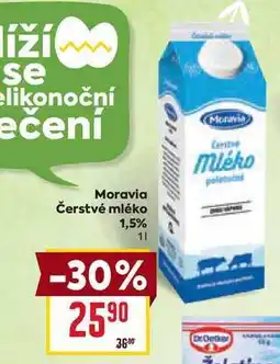 Billa Moravia Čerstvé mléko 1,5% 1l nabídka