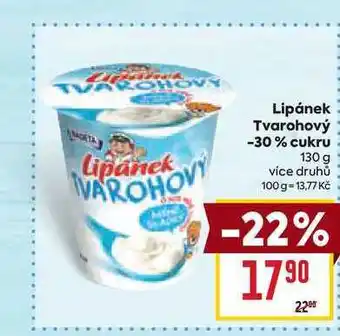 Billa Lipánek Tvarohový -30% cukru 130g nabídka