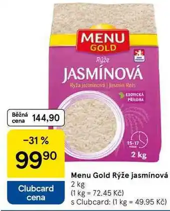 Tesco Menu Gold Rýže jasmínová, 2 kg nabídka