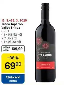 Tesco Tesco Taparoo Valley Shiraz, 0,75 l nabídka