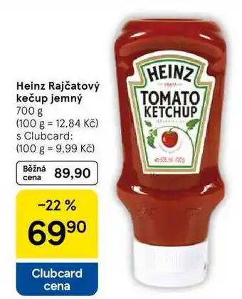 Tesco Heinz Rajčatový kečup jemný, 700 g nabídka