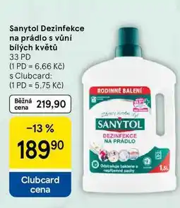 Tesco Sanytol Dezinfekce na prádlo s vůní bílých květů, 33 PD nabídka