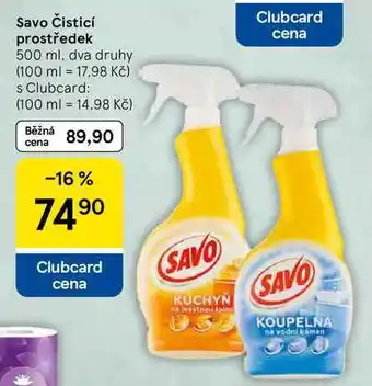 Tesco Savo Čisticí prostředek, 500 ml, dva druhy nabídka