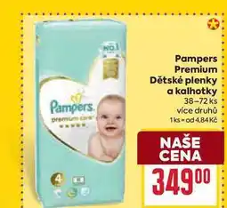 Billa Pampers Premium Dětské plenky a kalhotky 38-72 ks nabídka