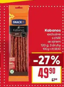 Billa Kabanos exclusive s chilli se sýrem 120 g nabídka