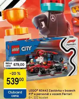 Tesco LEGO 60443 Zastávka v boxech F1 a personál s vozem Ferrari 6+, 322 kostek nabídka