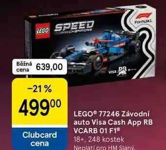 Tesco LEGO 77246 Závodní auto Visa Cash App RB VCARB 01 F1 18+, 248 kostek nabídka