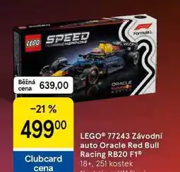 Tesco LEGO 77243 Závodní auto Oracle Red Bull Racing RB20 F1 18+. 251 kostek nabídka