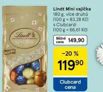 Tesco Lindt Mini vajíčka, 180 g, více druhů nabídka