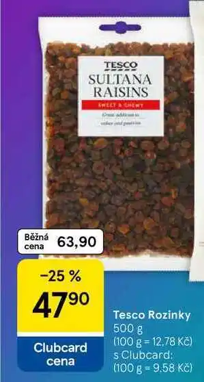 Tesco Tesco Rozinky, 500 g nabídka