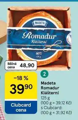 Tesco Madeta Romadur Klášterní, 125 g nabídka