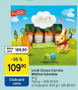 Tesco Lindt Choco Carrots Mléčná čokoláda, 81 g nabídka