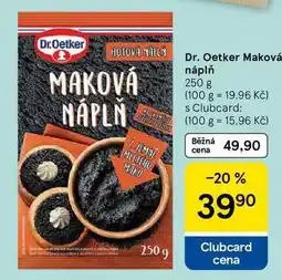 Tesco Dr. Oetker Maková náplň, 250 g nabídka