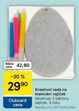 Tesco Kreativní sada na malování vajíček obsahuje 3 šablony vajíček, 4 fixky nabídka