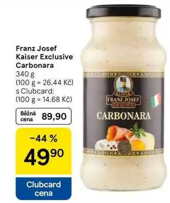 Tesco Franz Josef Kaiser Exclusive Carbonara, 340 g nabídka