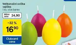 Tesco Velikonoční svíčka vajíčko, 1 ks, více barev nabídka