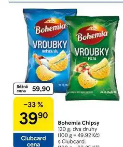 Tesco Bohemia Chipsy, 120 g, dva druhy nabídka