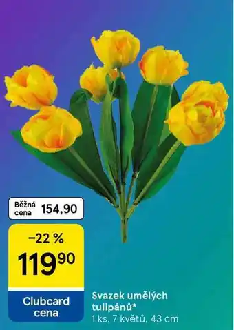 Tesco Svazek umělých tulipánů, 1 ks, 7 květů, 43 cm nabídka