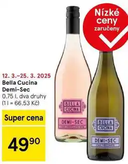 Tesco Bella Cucina Demi-Sec, 0.75 l, dva druhy nabídka