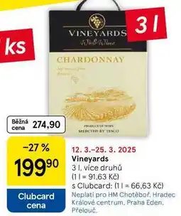 Tesco Vineyards, 3 l, více druhů nabídka