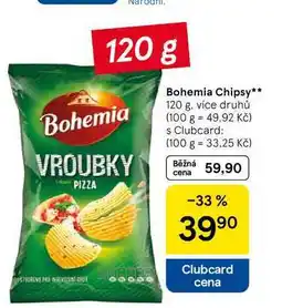 Tesco Bohemia Chipsy,120 g. více druhů nabídka