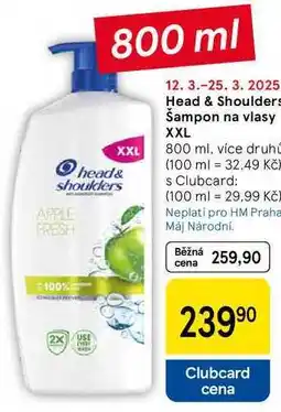 Tesco Head & Shoulders Šampon na vlasy XXL, 800 ml nabídka