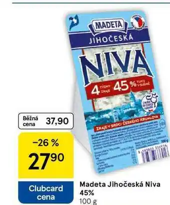 Tesco Madeta Jihočeská Niva 45%, 100 g nabídka