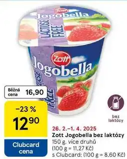 Tesco Zott Jogobella bez laktózy, 150 g nabídka