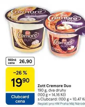 Tesco Zott Cremore Duo, 190 g nabídka