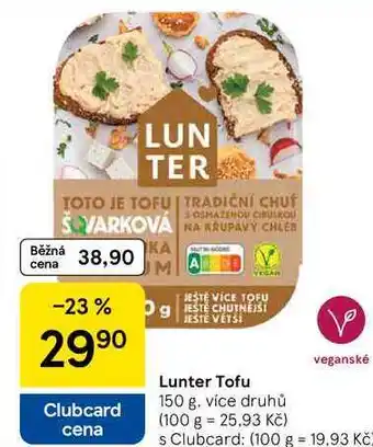 Tesco Lunter Tofu, 150 g nabídka