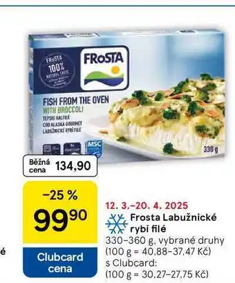 Tesco Frosta Labužnické rybí filé, 330-360 g nabídka