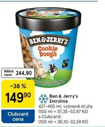 Tesco Ben & Jerry's Zmrzlina, 427-465 ml nabídka