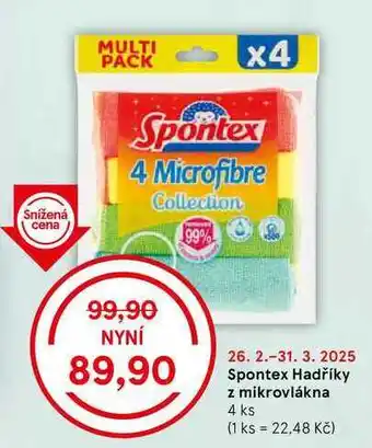 Tesco Spontex Hadříky z mikrovlákna, 4 ks nabídka