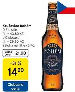 Tesco Krušovice Bohém, 0,5 l, sklo nabídka