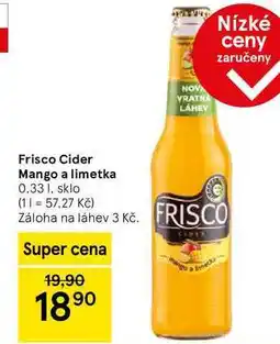 Tesco Frisco Cider Mango a limetka, 0.33 l nabídka