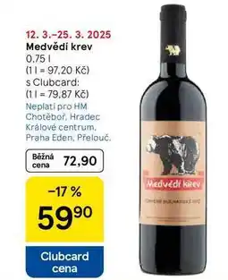 Tesco Medvědí krev, 0.75 l nabídka