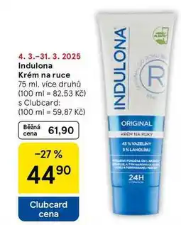 Tesco Indulona Krém na ruce, 75 ml, více druhů nabídka