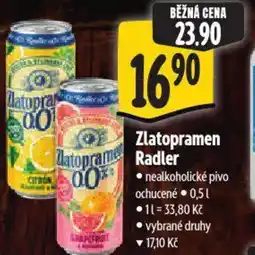 Albert Zlatopramen Radler nabídka