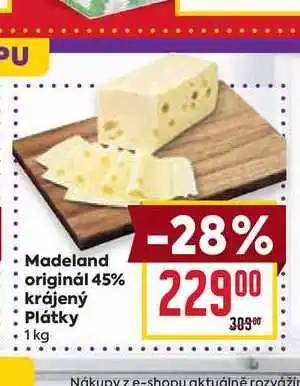 Billa Madeland originál 45% krájený Plátky 1 kg nabídka