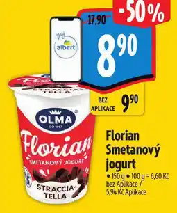 Albert Florian smetanový jogurt nabídka