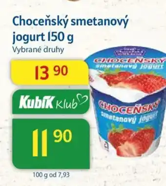 Kubík potraviny Choceňský smetanový jogurt nabídka