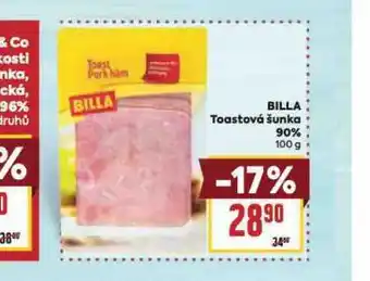 Billa Billa toastová šunka 90% nabídka